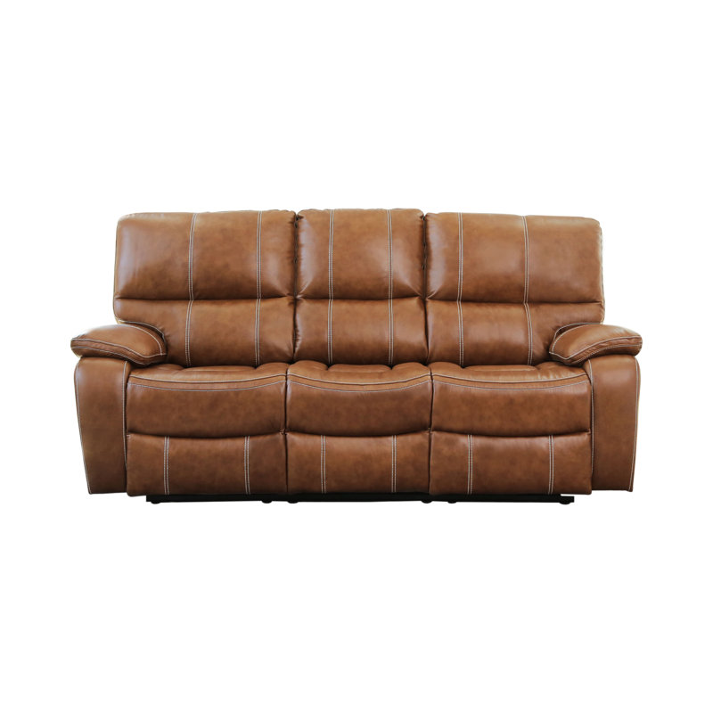 Steelside™ Flagg 86" Genuine Leather Pillow Top Arm Reclining Sofa
